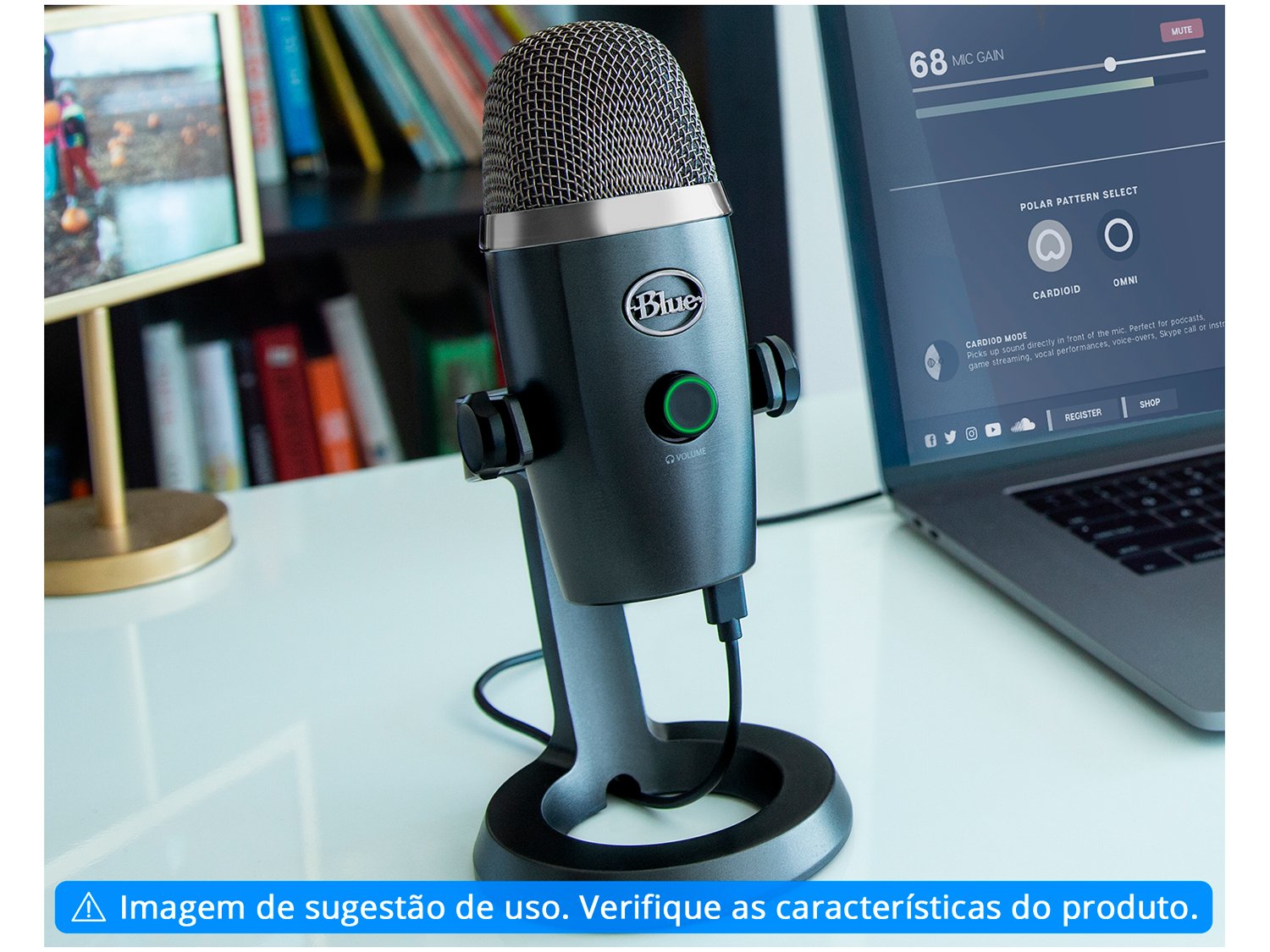 Microfone Condensador Streaming Blue Yeti Nano Usb Shopping Tudoazul