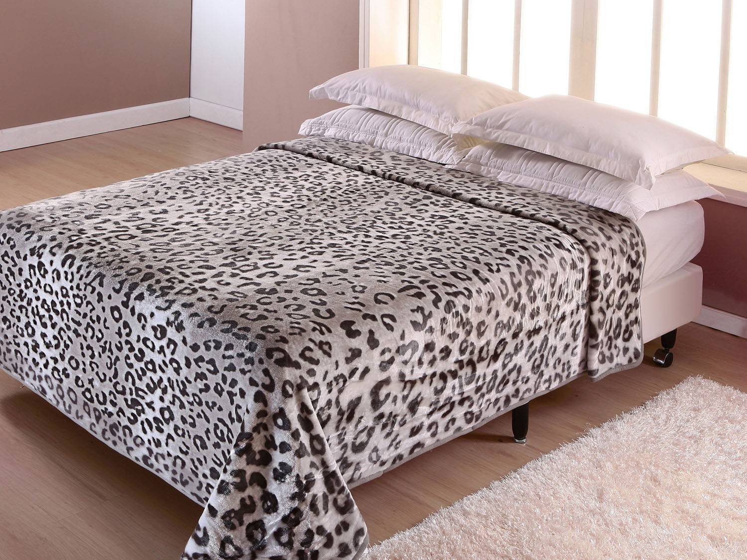 Cobertor Casal Corttex Leopardo 1 Peça Cobertor e Manta