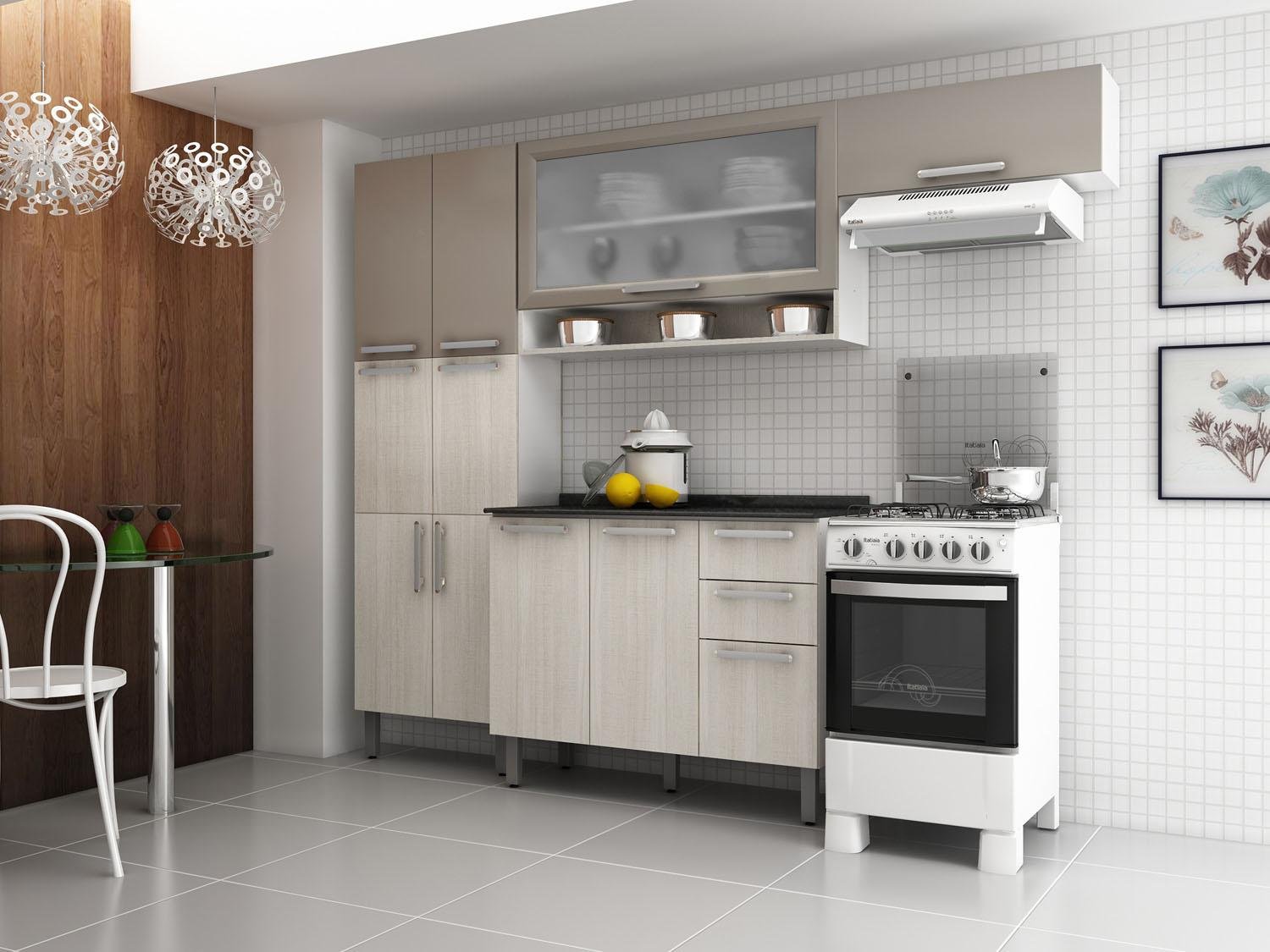 #3C6124 Cozinha Compacta Avelã 8 Portas Itatiaia Balcão Triplo Avelã 3 1500x1125 px Balcão Cozinha Americana Itatiaia #2273 imagens