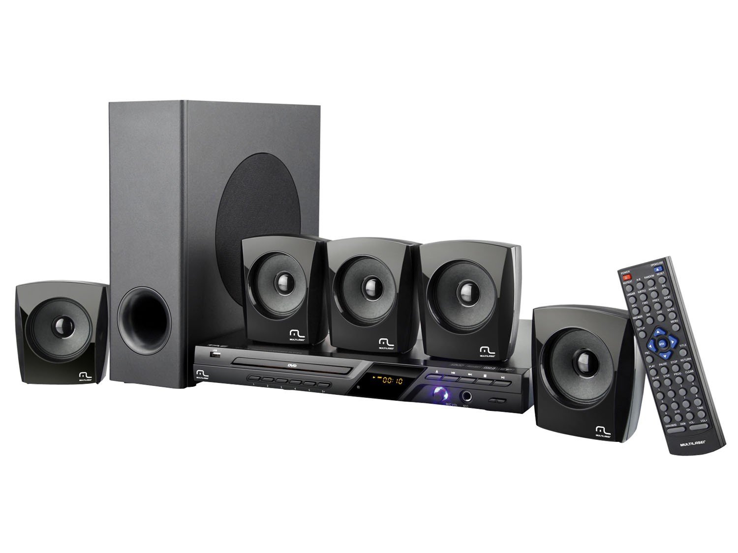 Home Theater Multilaser 4 em 1 SP148 120W 5 1 Canais Karaokê