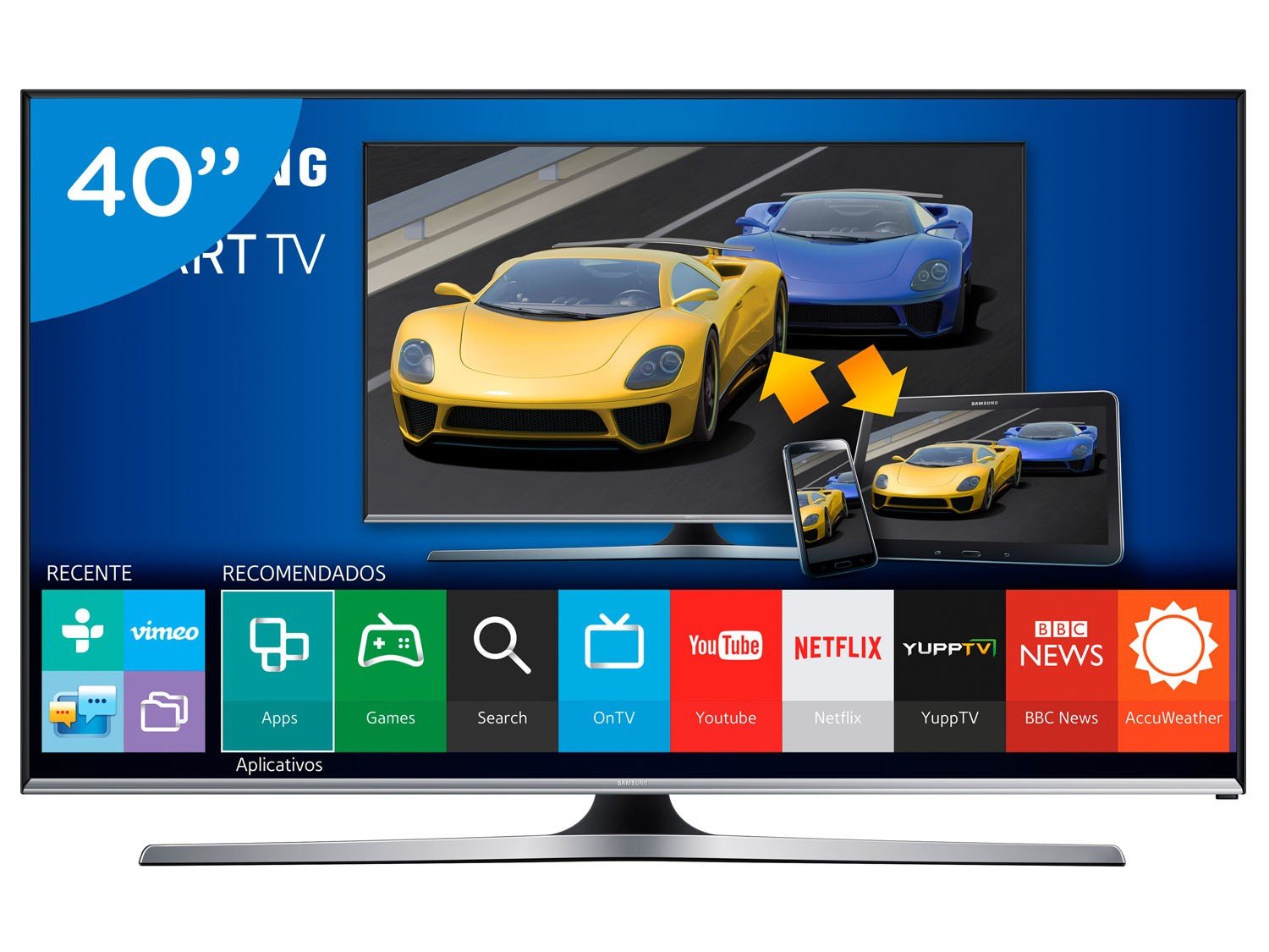 Smart Tv Gamer Led 40 Samsung Un40j5500 Full Hd Conversor Integrado 3