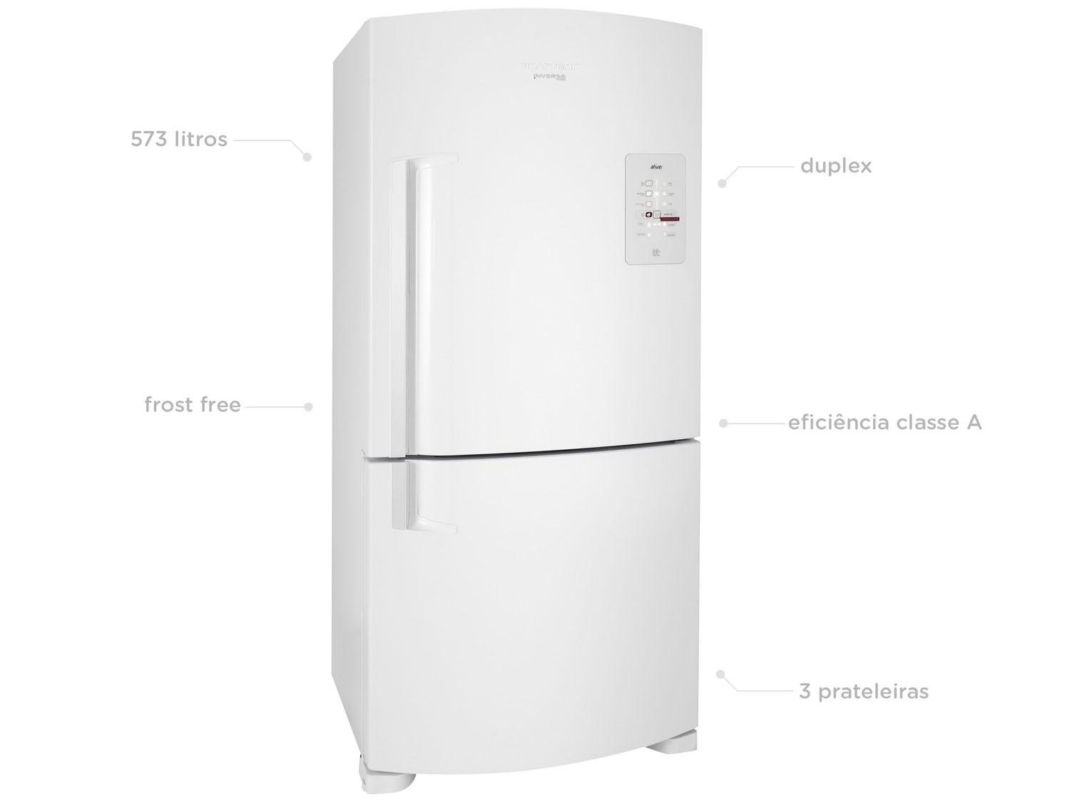Refrigerador Brastemp Ative! Inverse Maxi BRE80AB Frost Free com Controle Eletrônico 573L - Branco - 110v - 1