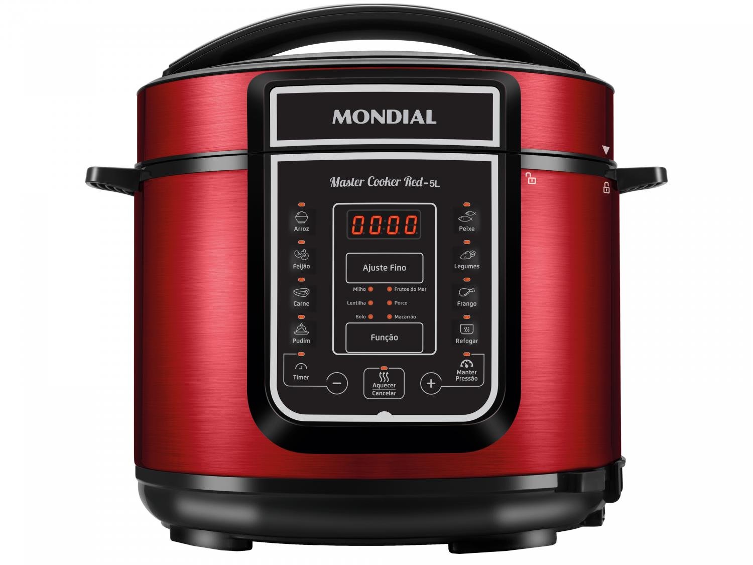 Panela de Pressão Elétrica Digital Mondial - Master Cooker Red PE-39 900W 5L Timer - 110 V - 0
