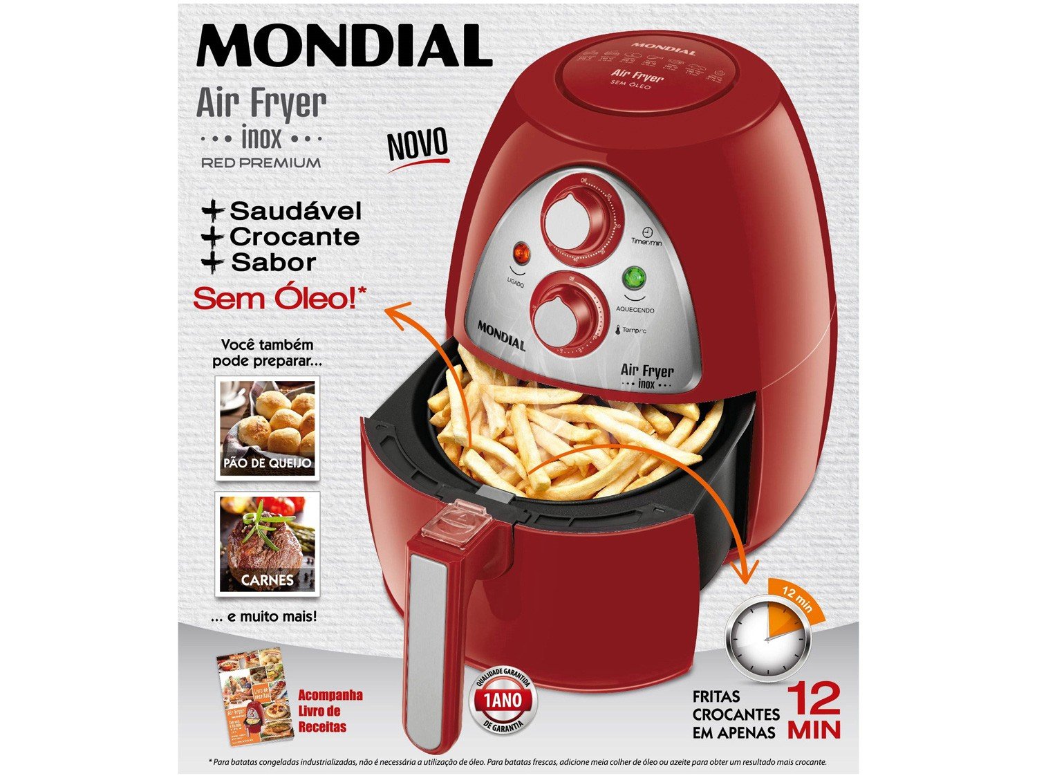 Fritadeira Elétrica Sem óleoair Fryer Mondial Af 14