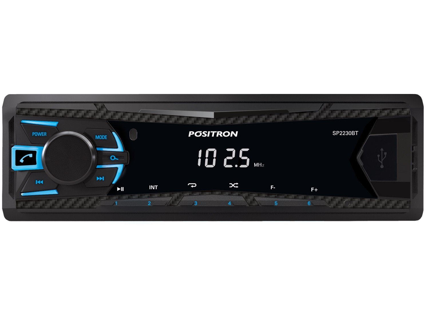 MP3 Player Automotivo Pósitron SP2230 com Bluetooth, Entrada USB, Equalização e Rádio FM