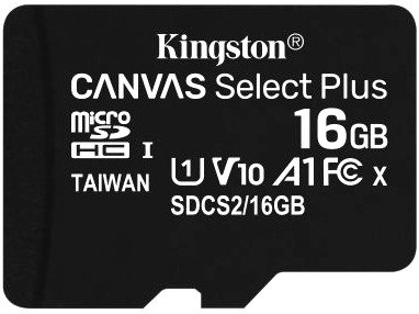 Cartão de Memória 16GB Micro SD Kingston 10 - com Adaptador SD Canvas Select Plus SDCS2 - 1
