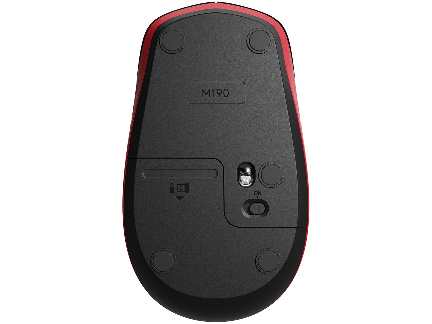 Mouse sem Fio Logitech Óptico 1000DPI 3 Botões - M190 Vermelho - 3