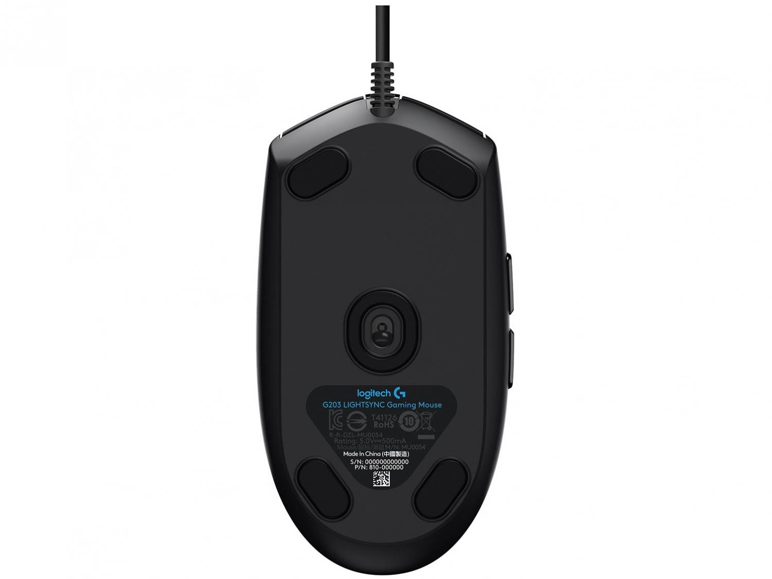 Mouse Gamer Lightsync RGB Logitech Óptico 8000DPI - 6 Botões G203 Preto - 2