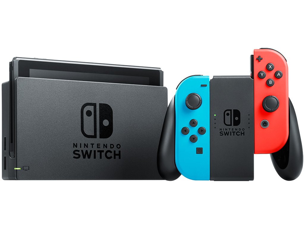 Nintendo Switch 32GB HAC-001-01 1 Controle Joy-Con - Vermelho e Azul - Bivolt