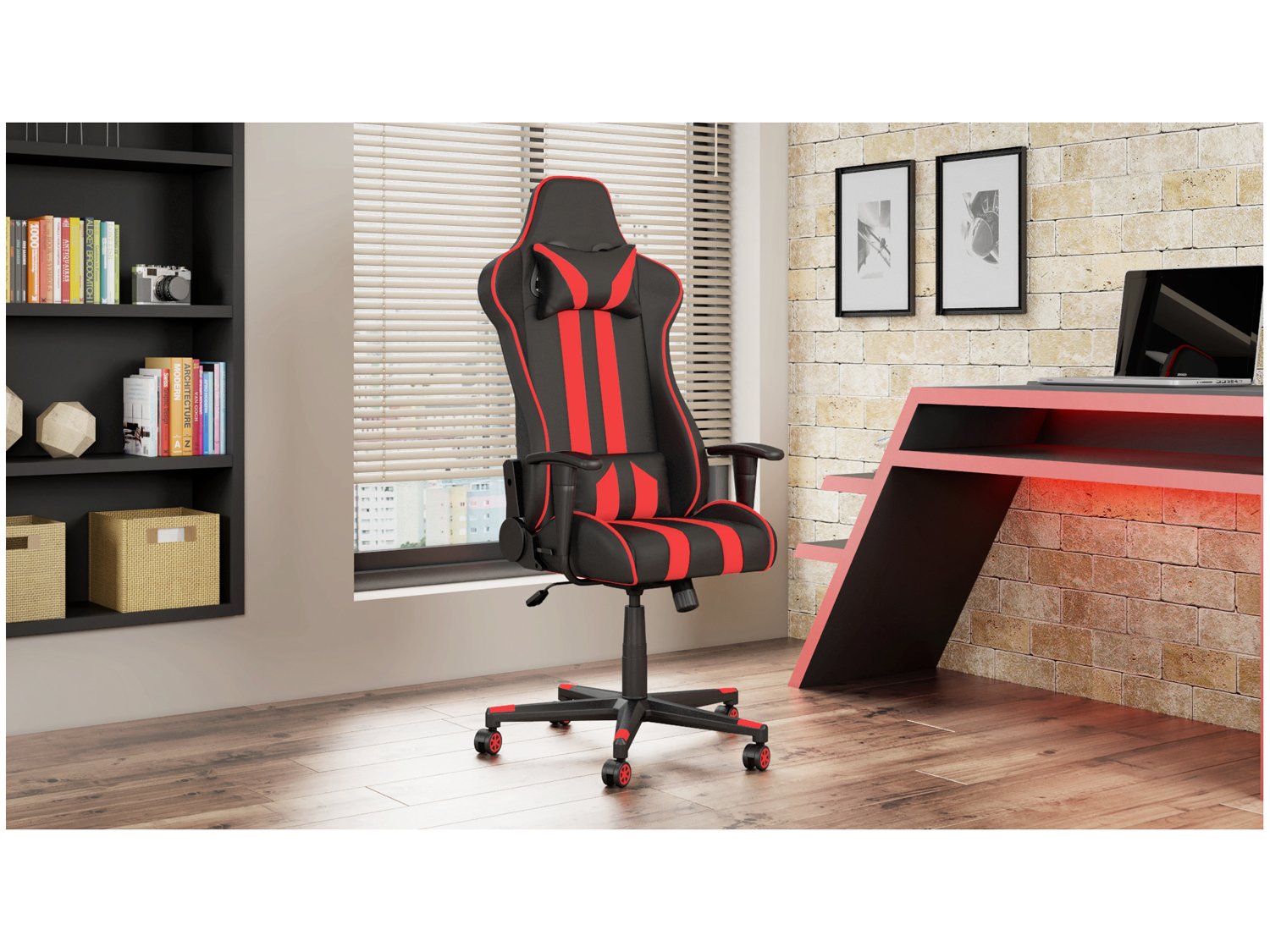 Cadeira Gamer Travel Max Reclinável - Preta e Vermelha Sports - 2