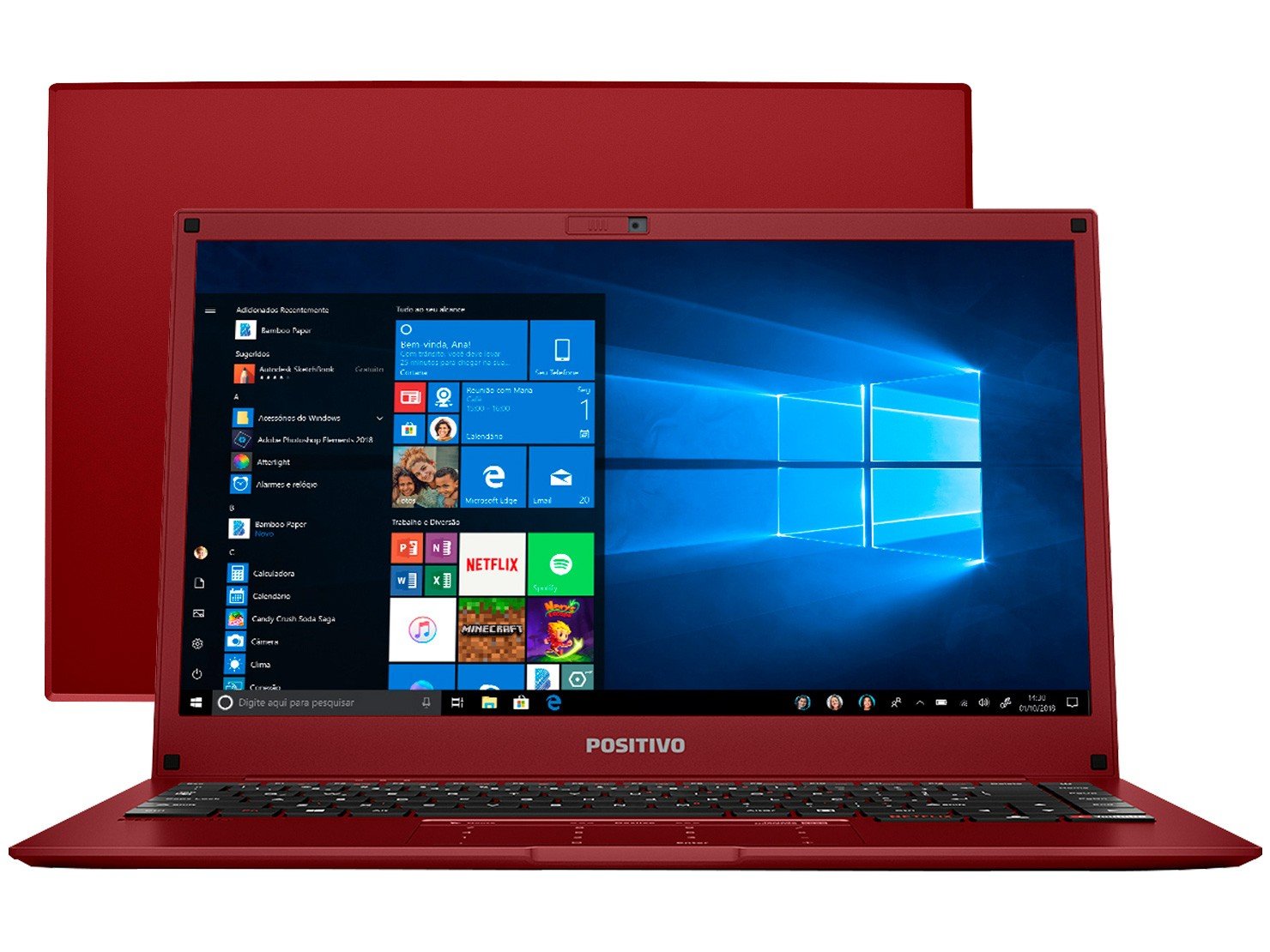 Notebook Positivo Motion Red Q232B Intel Quad Core - 2GB eMMC 32GB 14" Windows 10 - Bivolt