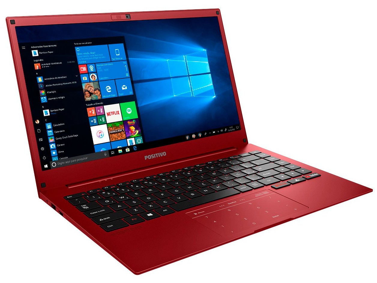 Notebook Positivo Motion Red Q232B Intel Quad Core - 2GB eMMC 32GB 14" Windows 10 - Bivolt - 2