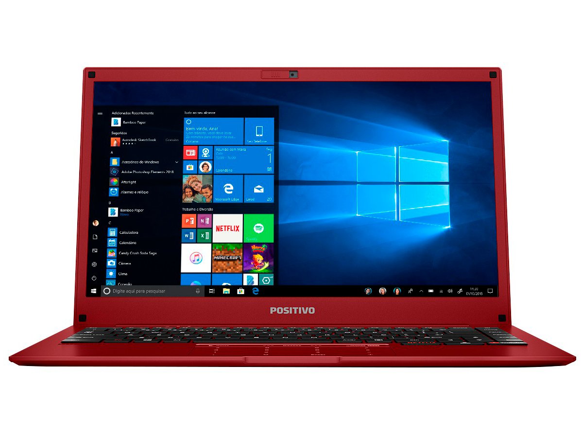 Notebook Positivo Motion Red Q232B Intel Quad Core - 2GB eMMC 32GB 14" Windows 10 - Bivolt - 3