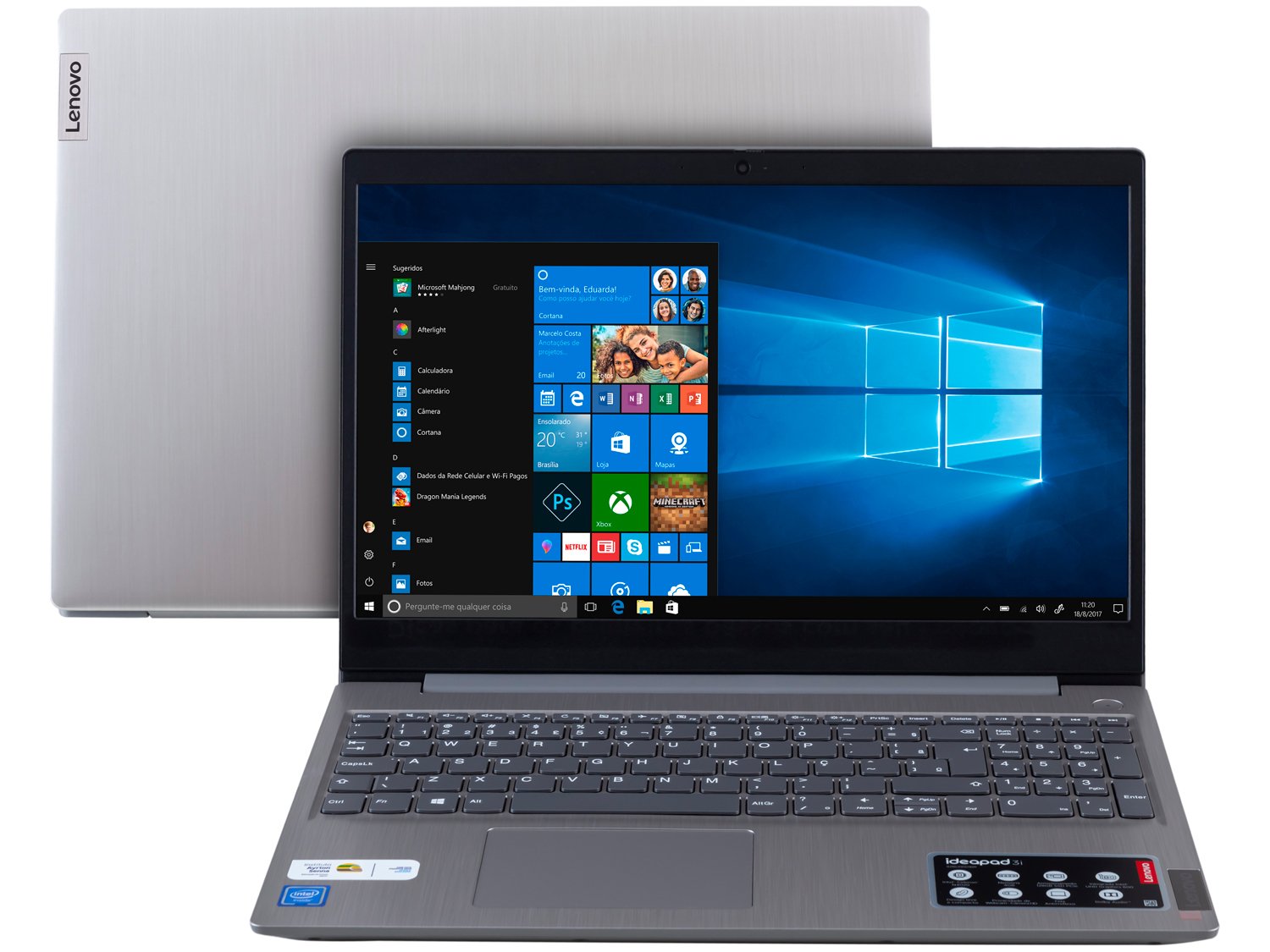 Notebook Lenovo IdeaPad3i 82BU0001BR Intel Celeron - 4GB 128GB SSD 15,6&quot; LCD Windows 10 - Bivolt
