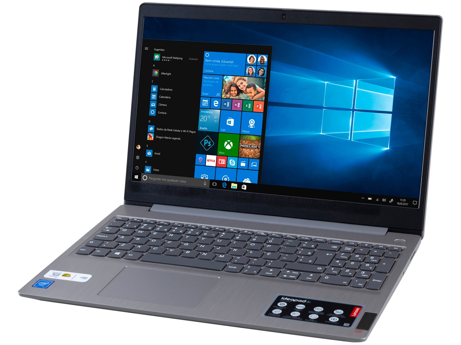 Notebook Lenovo IdeaPad3i 82BU0001BR Intel Celeron - 4GB 128GB SSD 15,6&quot; LCD Windows 10 - Bivolt - 2