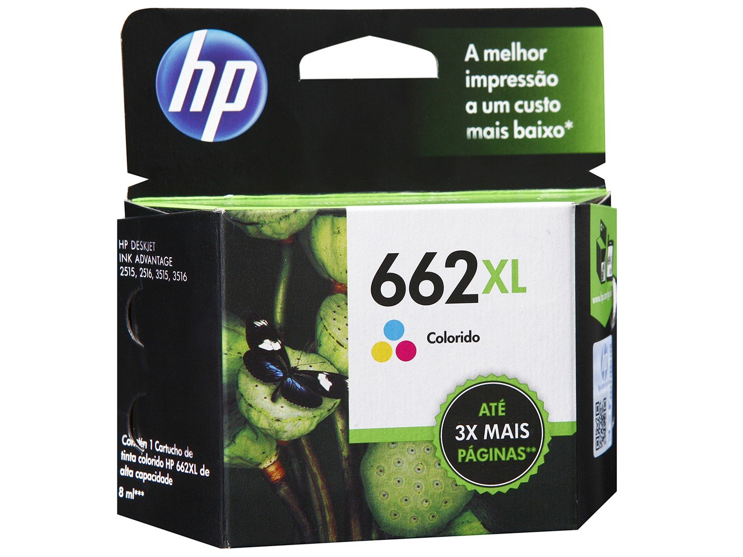 Cartucho de Tinta HP 662XL Colorido - Original - 0
