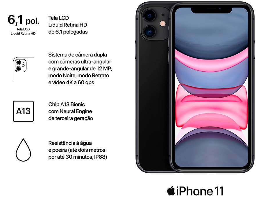 iPhone 11 Apple 128GB Preto 6,1° 12MP iOS - 4