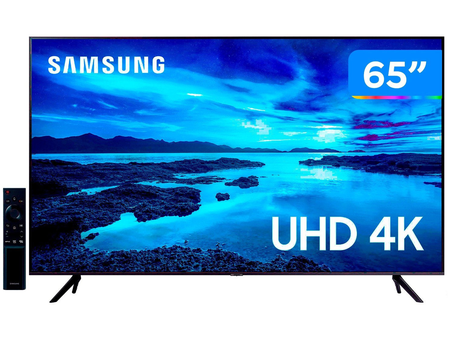 Smart TV 65° Crystal 4K Samsung 65AU7700 Wi-Fi - Bluetooth HDR Alexa Built in 3 HDMI 1 USB - Bivolt