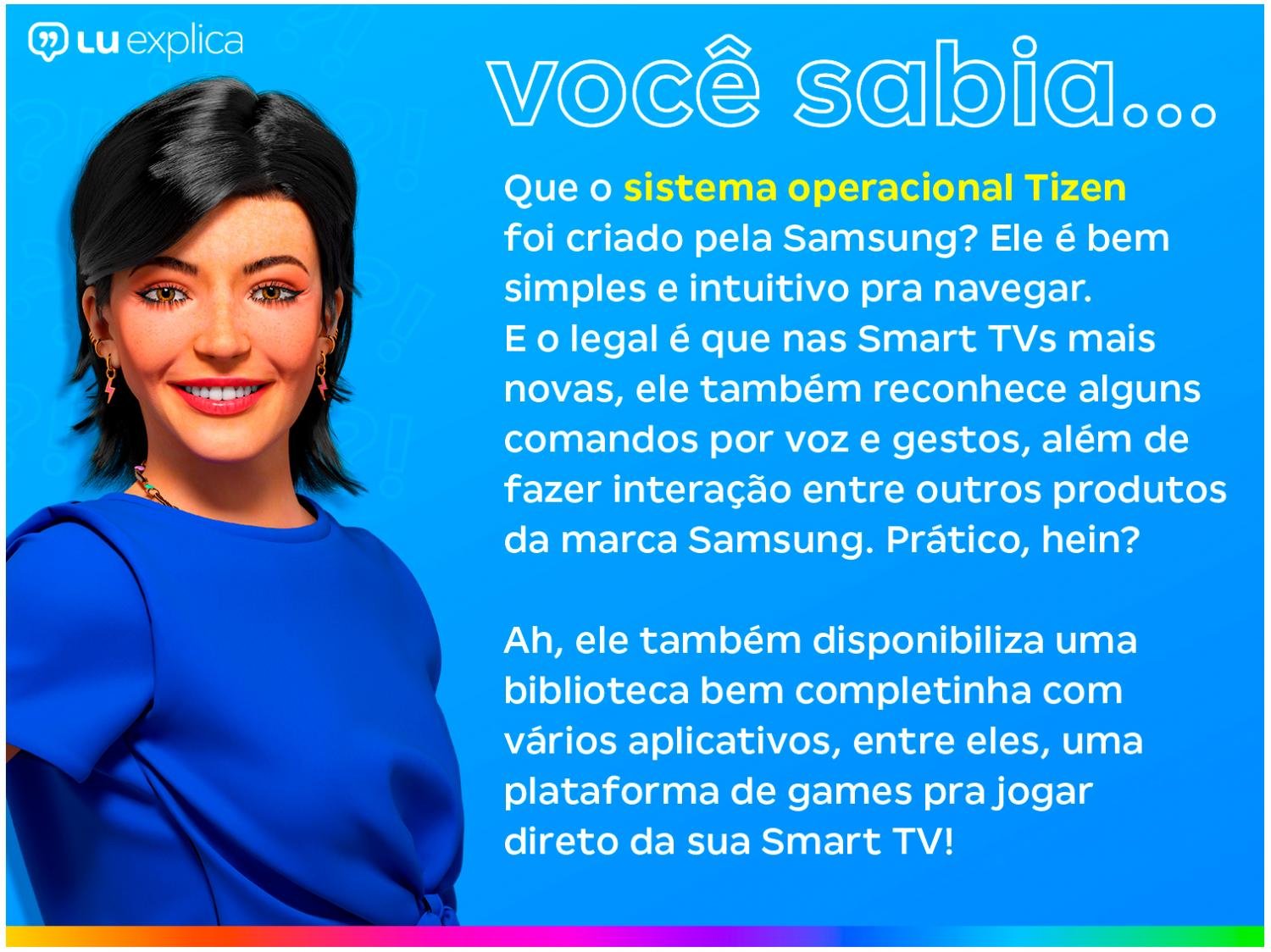 Smart TV 55° 4K QLED Samsung 55Q80A Wi-Fi - Som em Movimento Processador IA HDR - Bivolt - 2