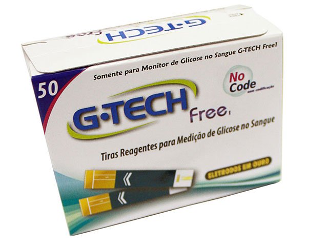 Tiras Reagentes p/ Medição de Glicose 50 Unidades - G-Tech Free1 - 1