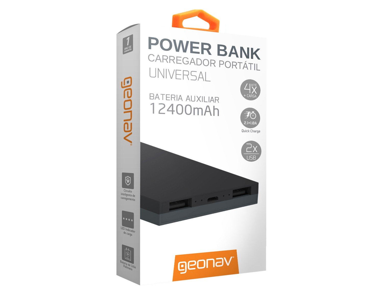 Carregador Portátil Universal12400mAh USB Geonav - Power Bank - 3