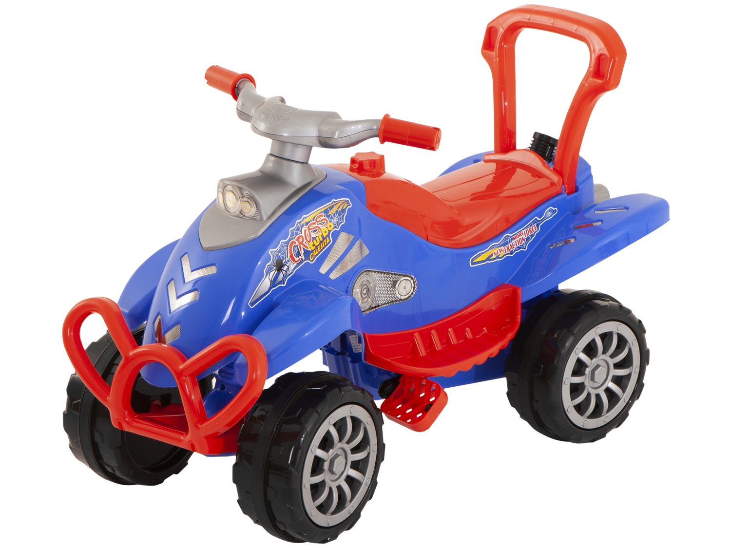 Carrinho De Passeio Infantil Pedal Cross Turbo Com Empurrador Emite Sons Calesita