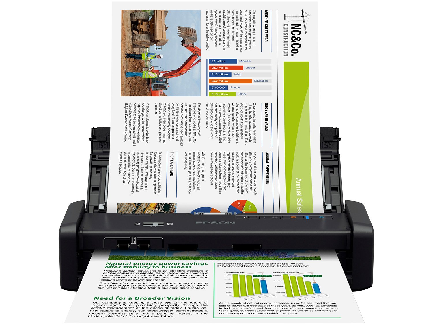 Scanner Portátil Epson WorkForce ES-300W Colorido - Wireless 600dpi Alimentador Automático - Bivolt - 2