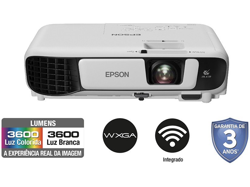 Projetor Epson PowerLite W42+ HD WXGA 1280x800 - 3600 Lumens 3LCD HDMI USB Wi-Fi Integrado - Bivolt - 2