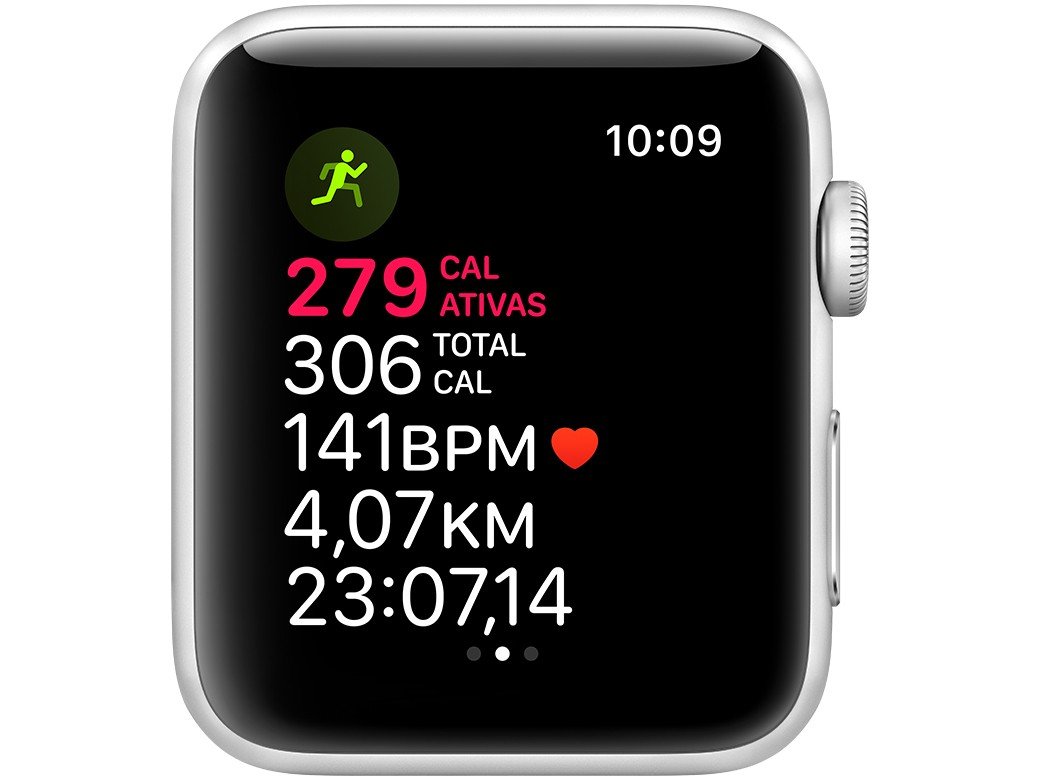 Apple Watch Series 3 (GPS) 42mm Caixa Prateada - Alumínio Pulseira Esportiva Branca - 3