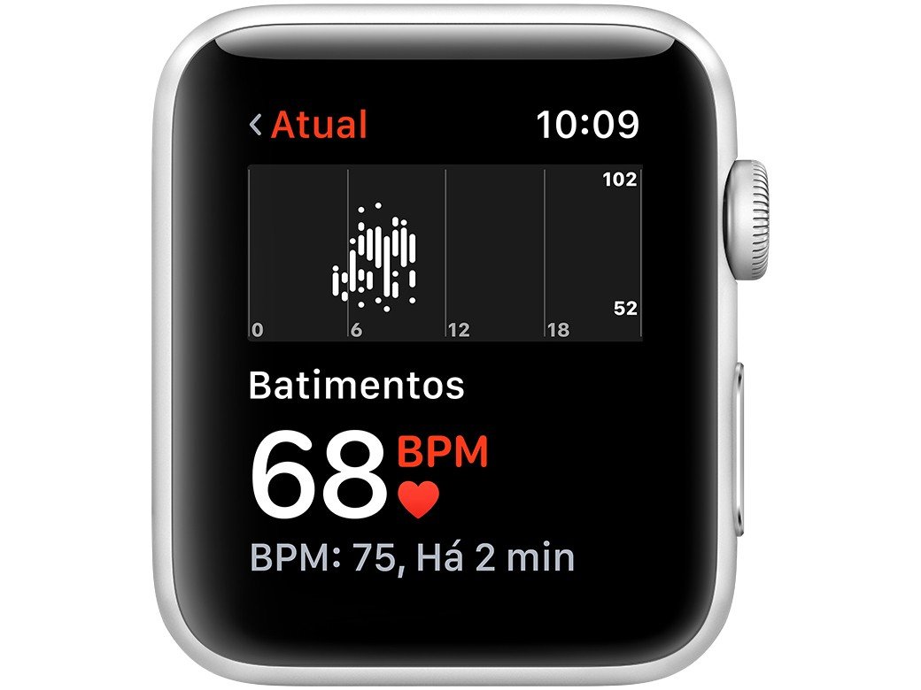 Apple Watch Series 3 (GPS) 42mm Caixa Prateada - Alumínio Pulseira Esportiva Branca - 4