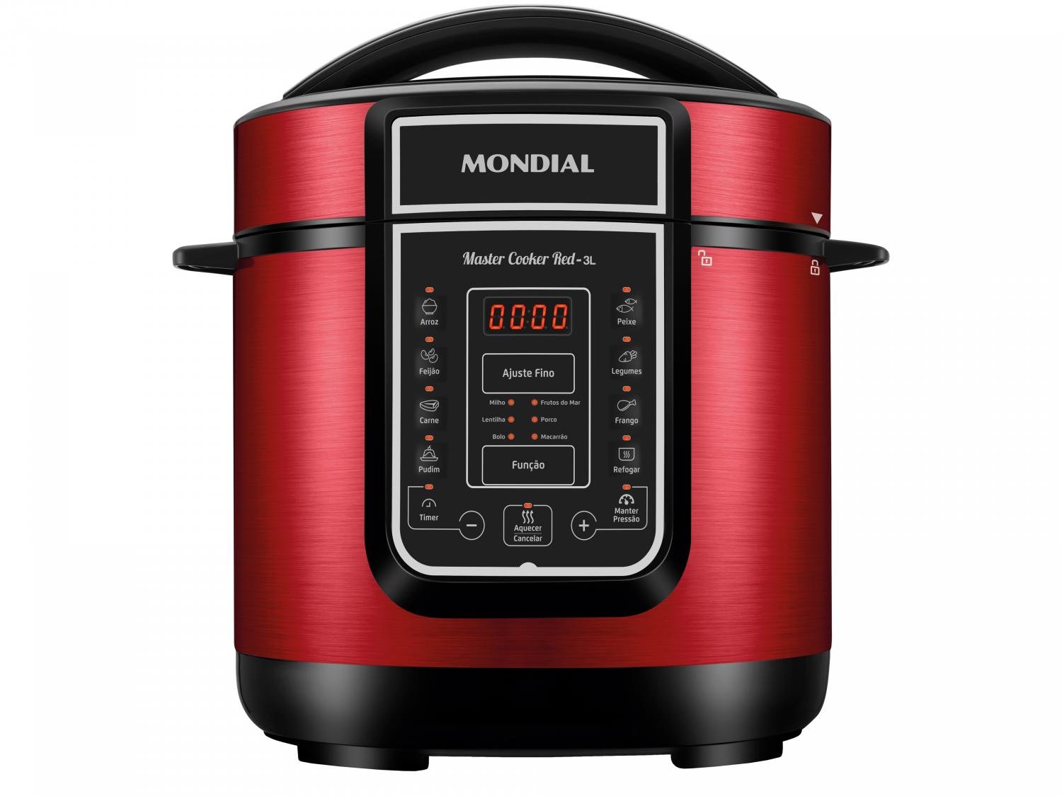 Panela de Pressão Elétrica Digital Mondial - Master Cooker Red PE-41 700W 3L Timer - 220 V