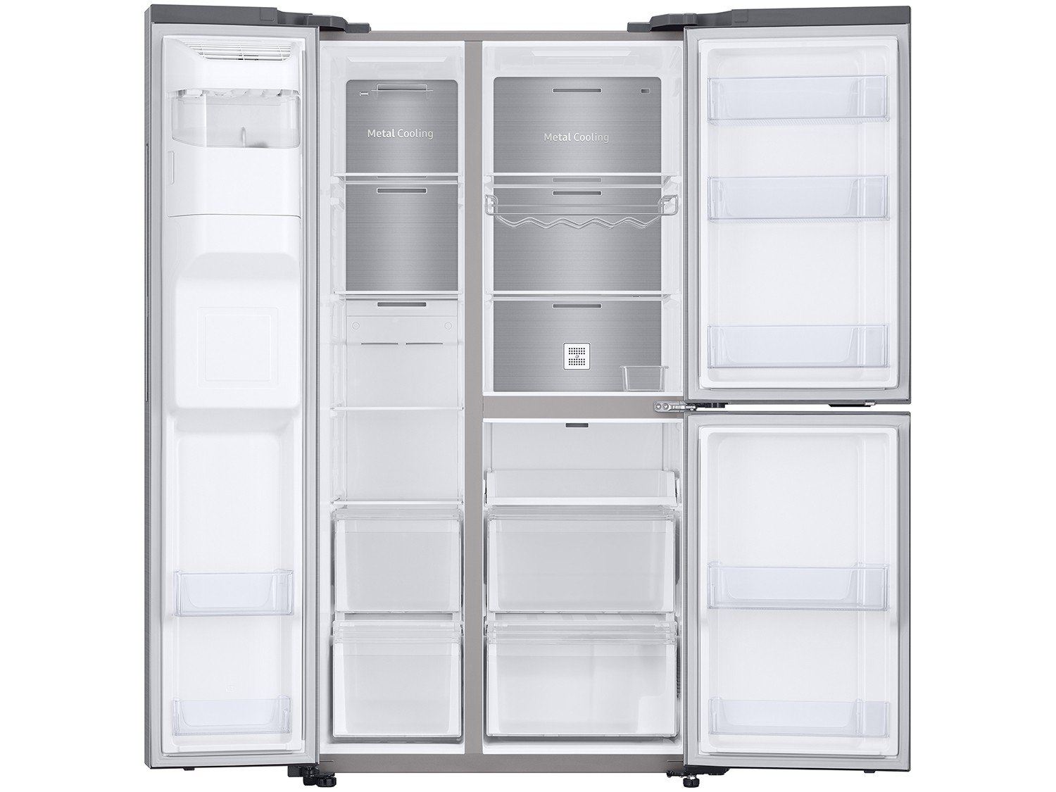 Refrigerador Samsung Inverter Frost Free Side By Side RS65R 3 Portas com Tecnologia Exclusiva SpaceMax Inox Look - 602 Litros - 110v - 4