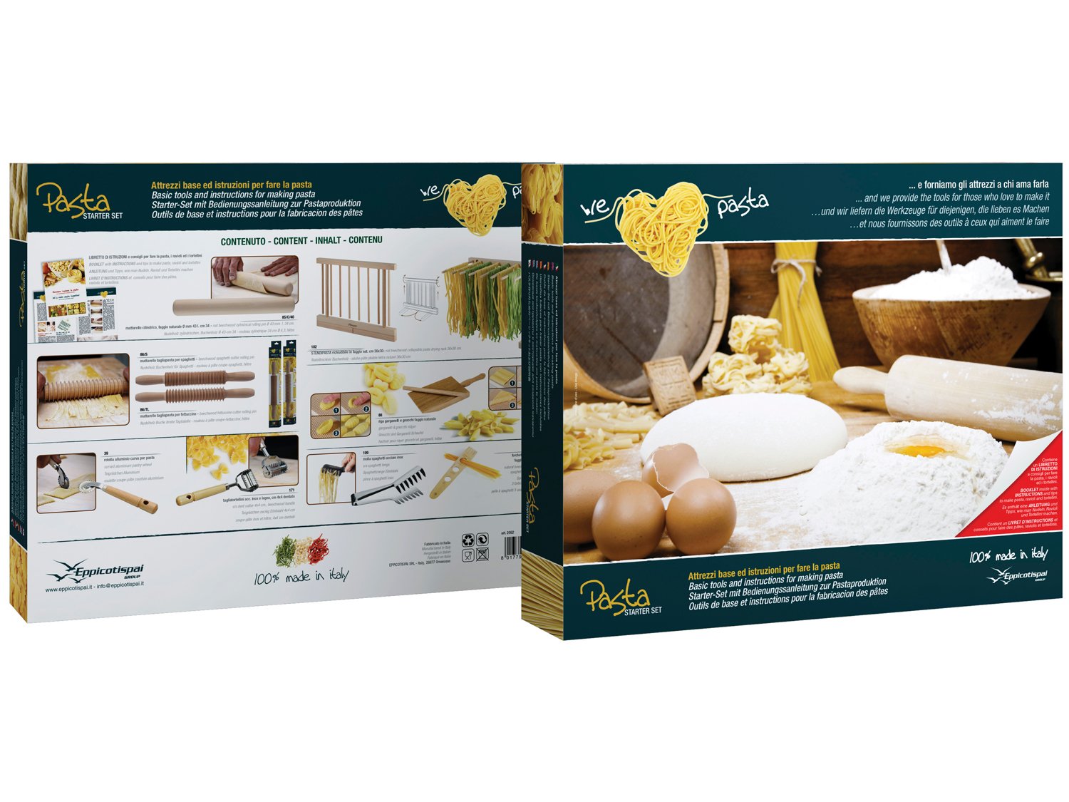 Conjunto de Acessórios para Pasta Eppicotispai em Madeira e Inox - 1
