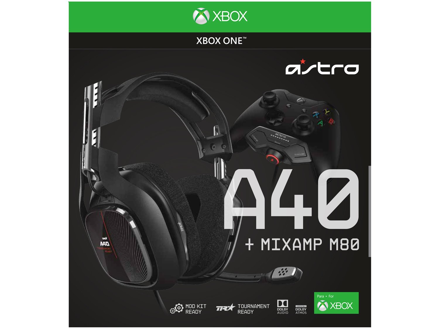 Headset Gamer Astro A40 TR + Mixamp M80 - para Xbox One PC e MAC USB P3 Preto - 3