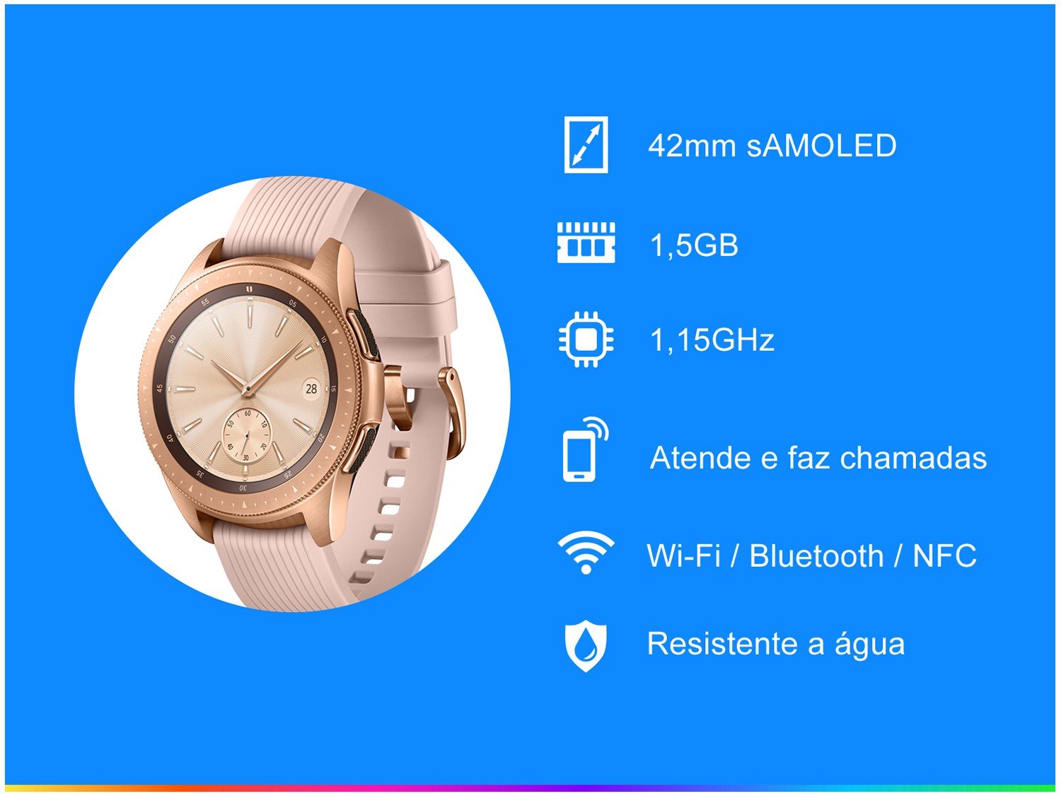 samsung galaxy watch bt 42mm dourado