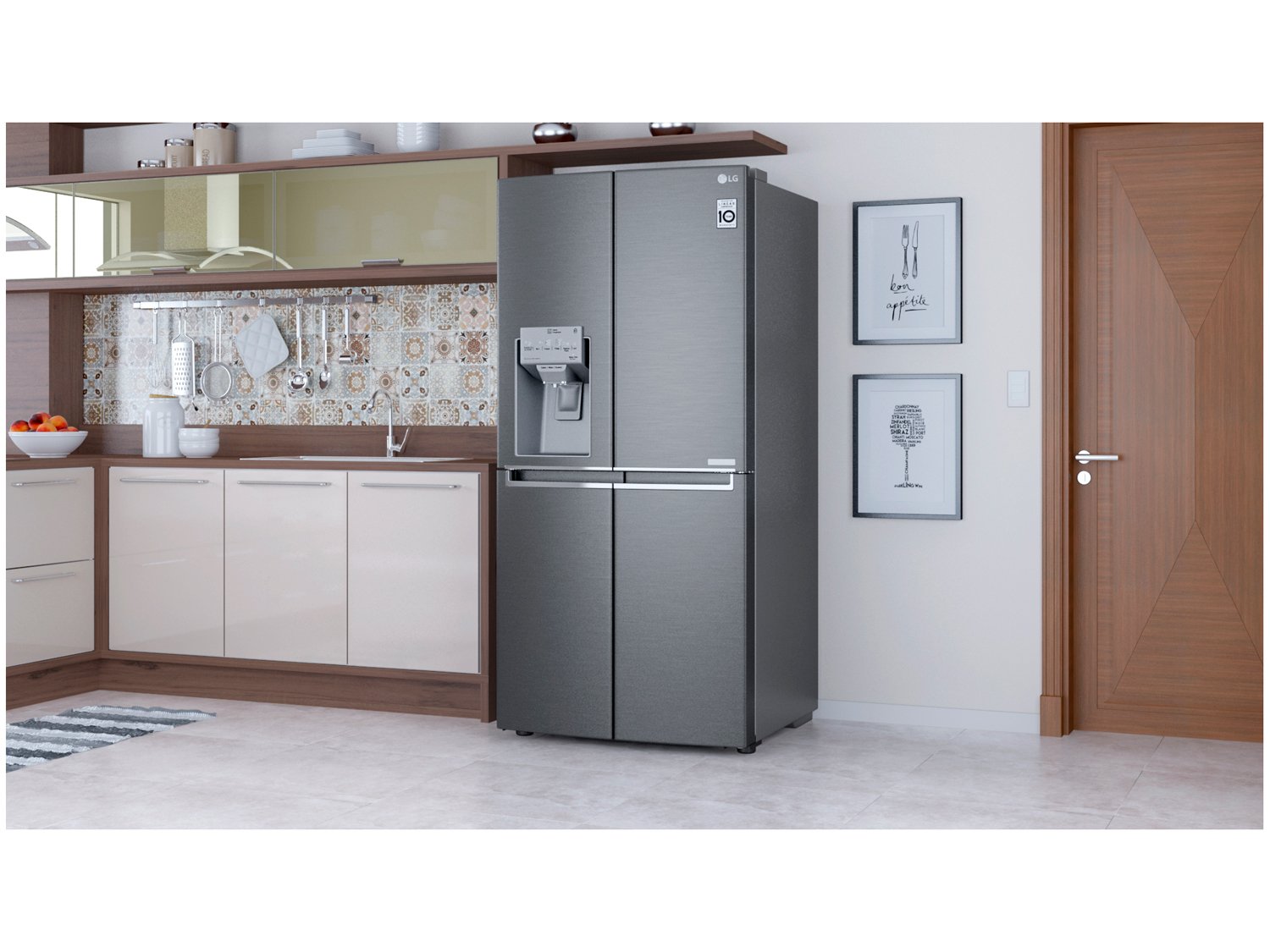 Geladeira/Refrigerador Smart LG French Door - Inverter 428L Nature Fresh e LG ThinQ GC-L228FTLK - 110 V - 2