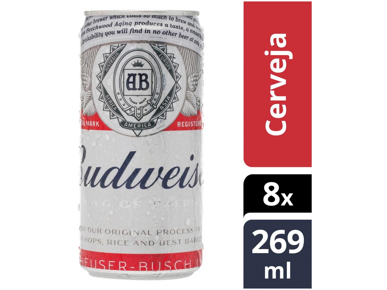 Cerveja Budweiser 269ml - 8 Unidades - 1