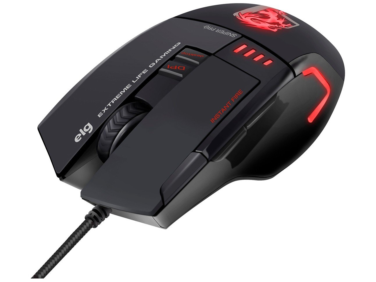 Mouse Gamer ELG Óptico 5200DPI 8 Botões - Strike Soldier - 1