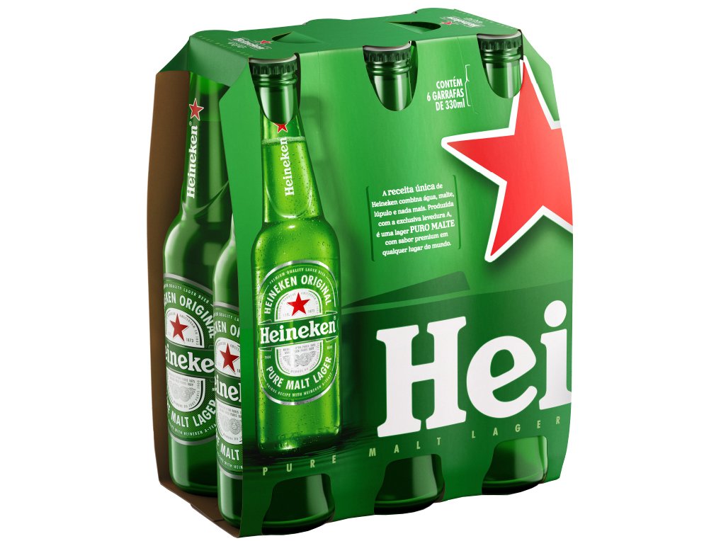 Cerveja Heineken Puro Malte Pilsen Lager Premium - Long Neck 6 Garrafas de  330ml - Shopping Azul Fidelidade