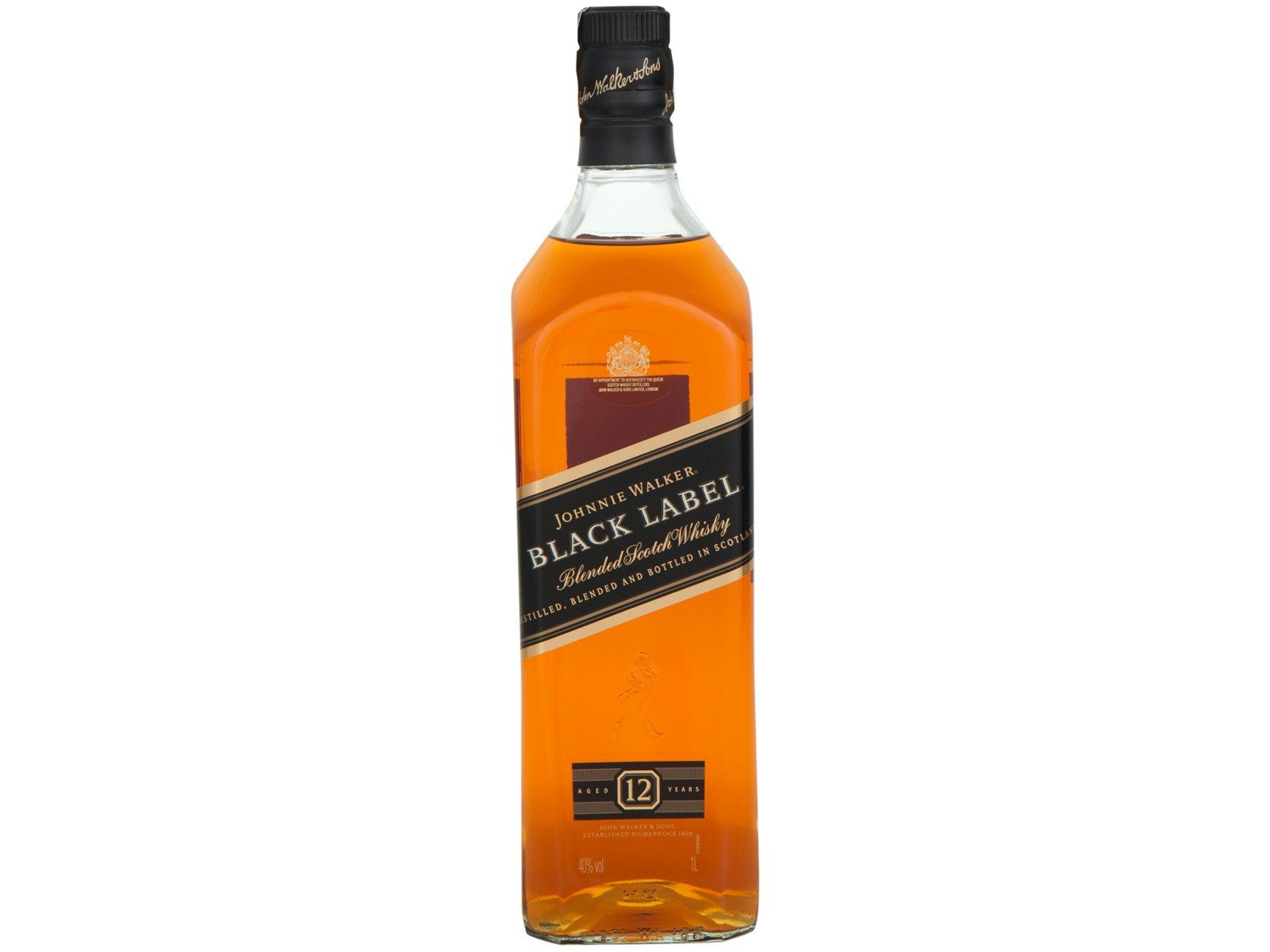 Whisky Johnnie Walker Black Label EscocÃªs 12 anos - 1L