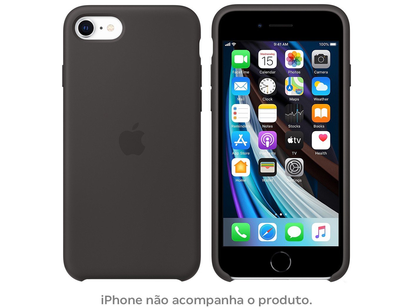 Capinha de Celular Silicone iPhone SE Apple - MXYH2ZM/A Preto - 2