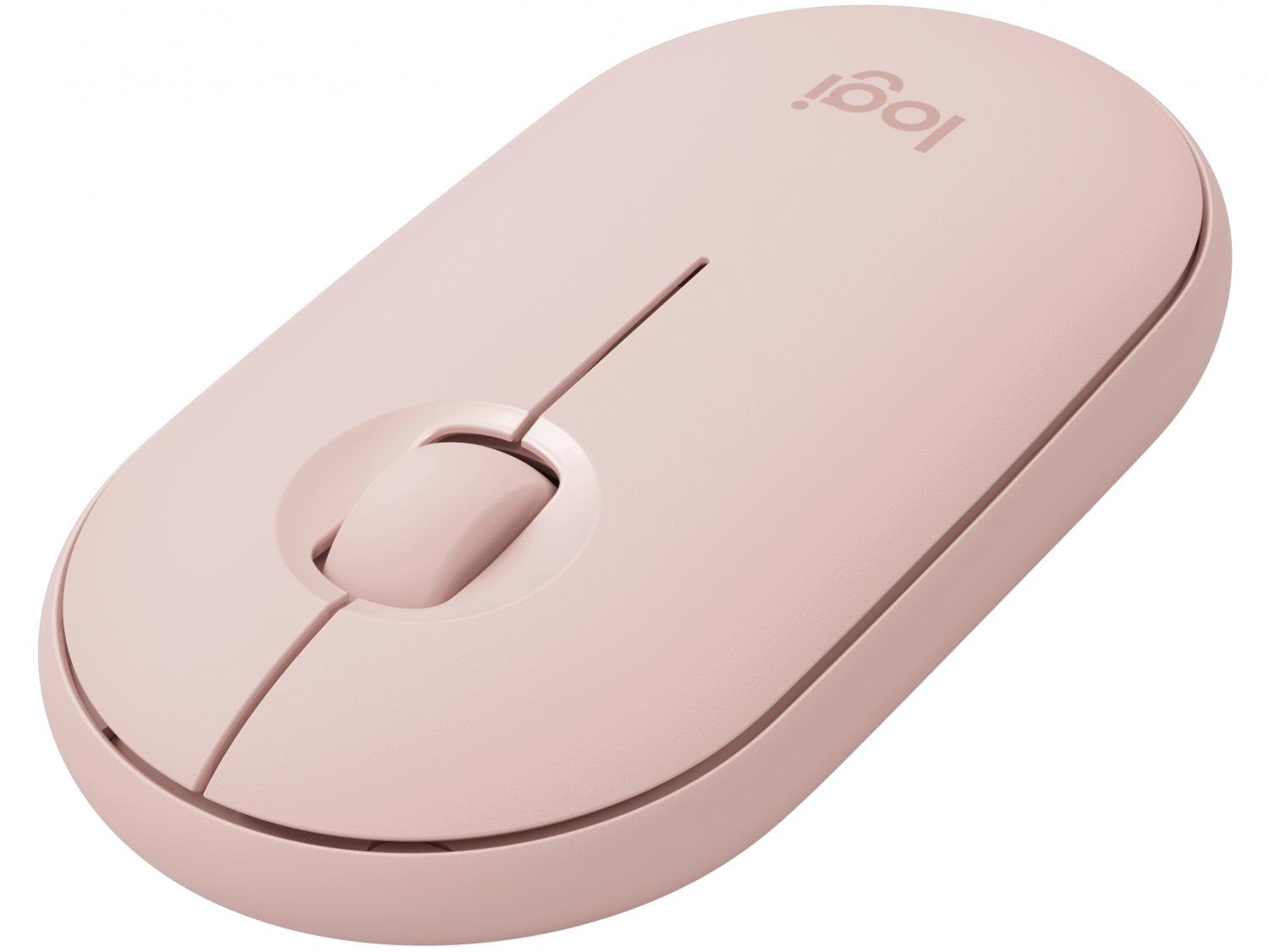 Mouse sem Fio Logitech Laser 1000DPI 3 Botões - Pebble M350 Rose - 1