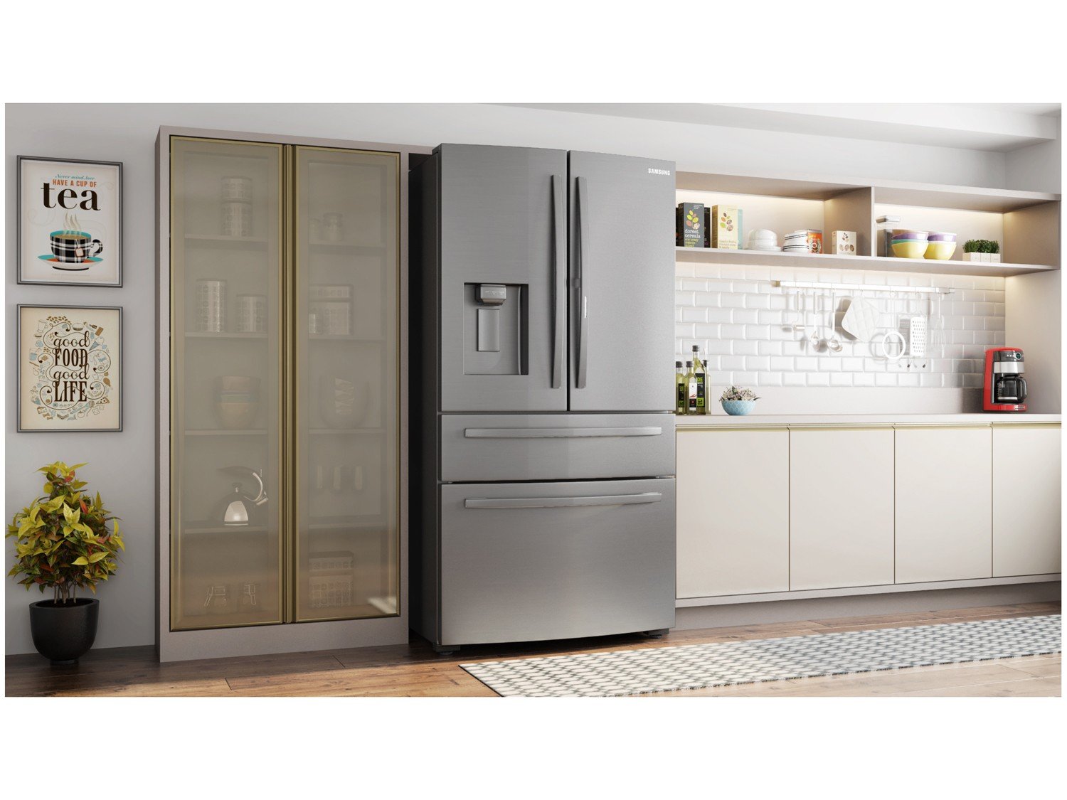 Refrigerador Samsung French Door RF22R7351SR com Food Showcase e Gaveta FlexZone Inox - 501L - 220v - 2