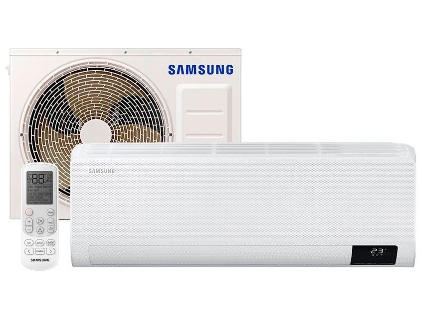 Ar-condicionado Split Samsung Inverter 22.000 BTUs - Quente e Frio WindFree AR24TSHCBWKNAZ1 - 220 V
