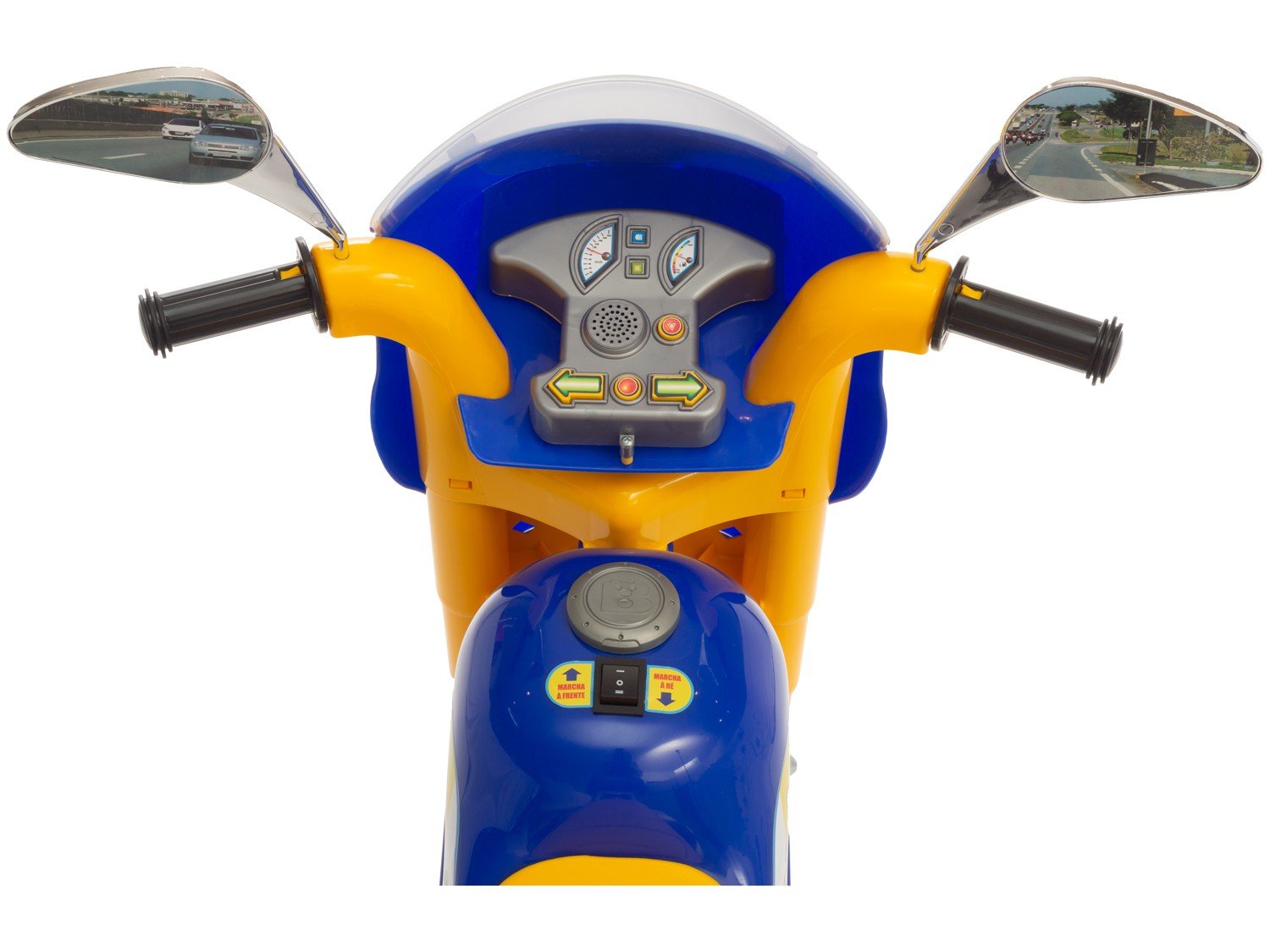 Moto Eletrica Infantil Biemme Sprint Turbo 12V Capacete Azul na