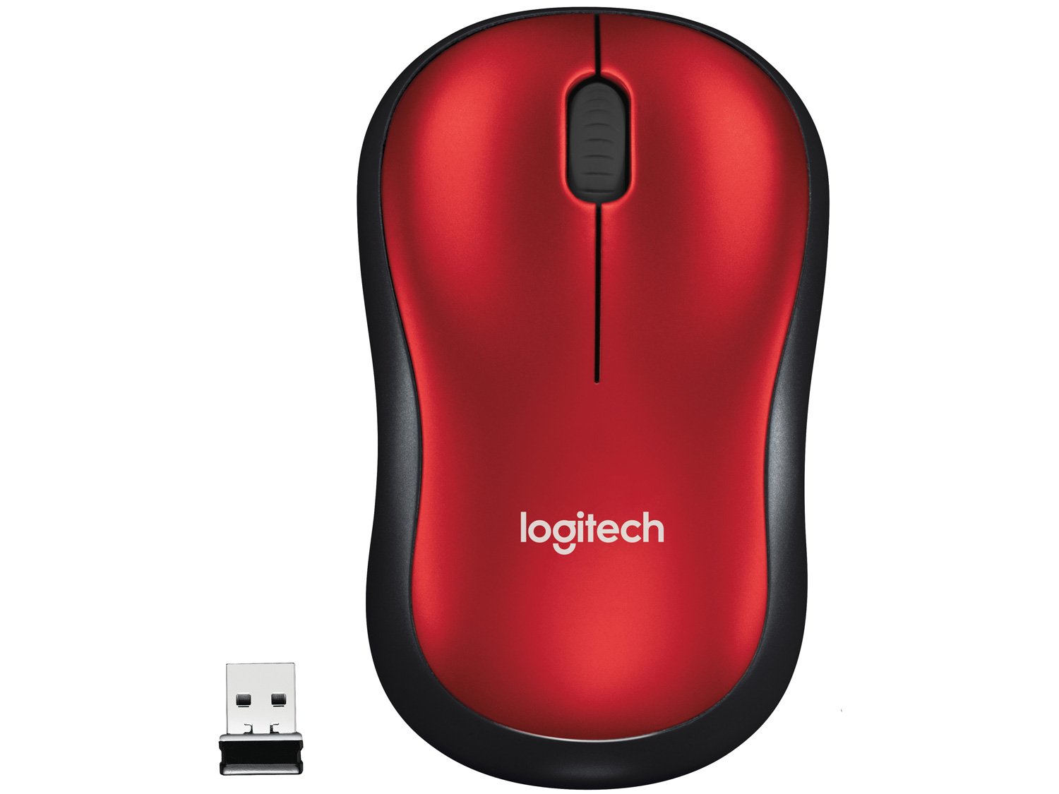 Mouse sem Fio USB Logitech M185 - Vermelho