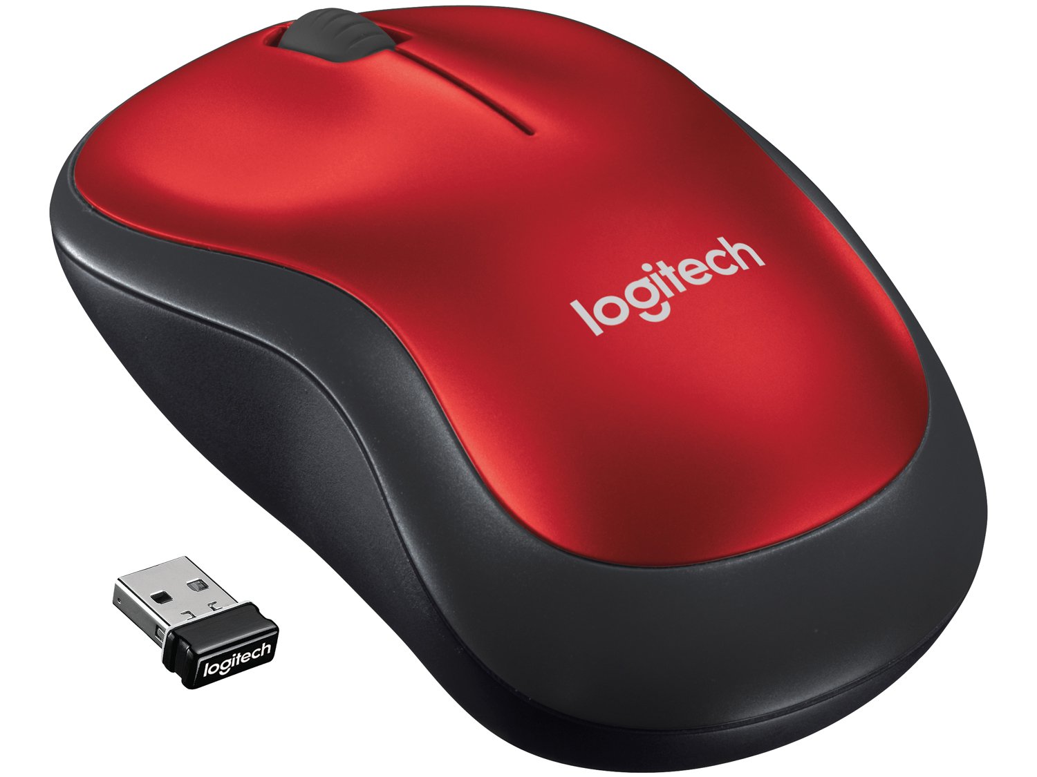 Mouse sem Fio USB Logitech M185 - Vermelho - 1