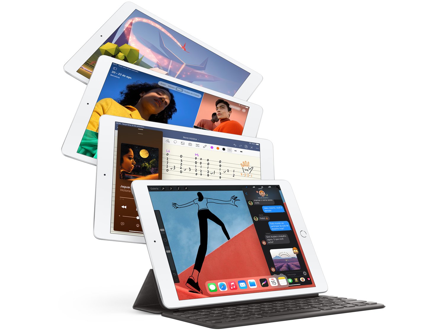 iPad 10,2" 8ª geração Apple Wi-Fi + Cellular 32GB - Prateado - 3
