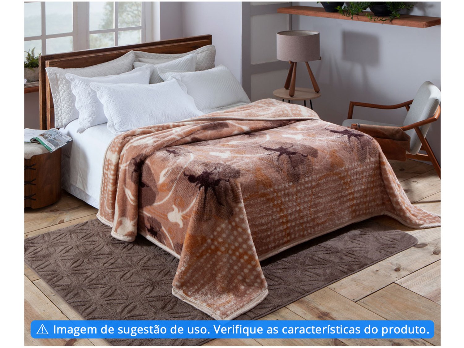 Cobertor Casal Jolitex Microfibra 100% PoliÃ©ster - Dyuri Nilo Bege - 2