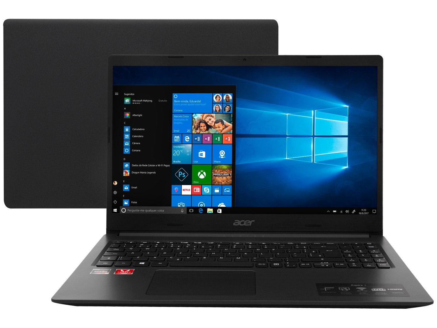 Notebook Acer Aspire 3 A315-23G-R2SE AMD Ryzen 5 - 8GB 256GB SSD 15,6" Placa VÃ­deo 2GB Windows 10 - Bivolt